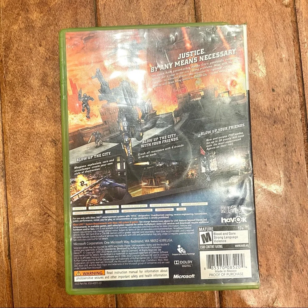 Microsoft Xbox 360 Crackdown 2 Video Game